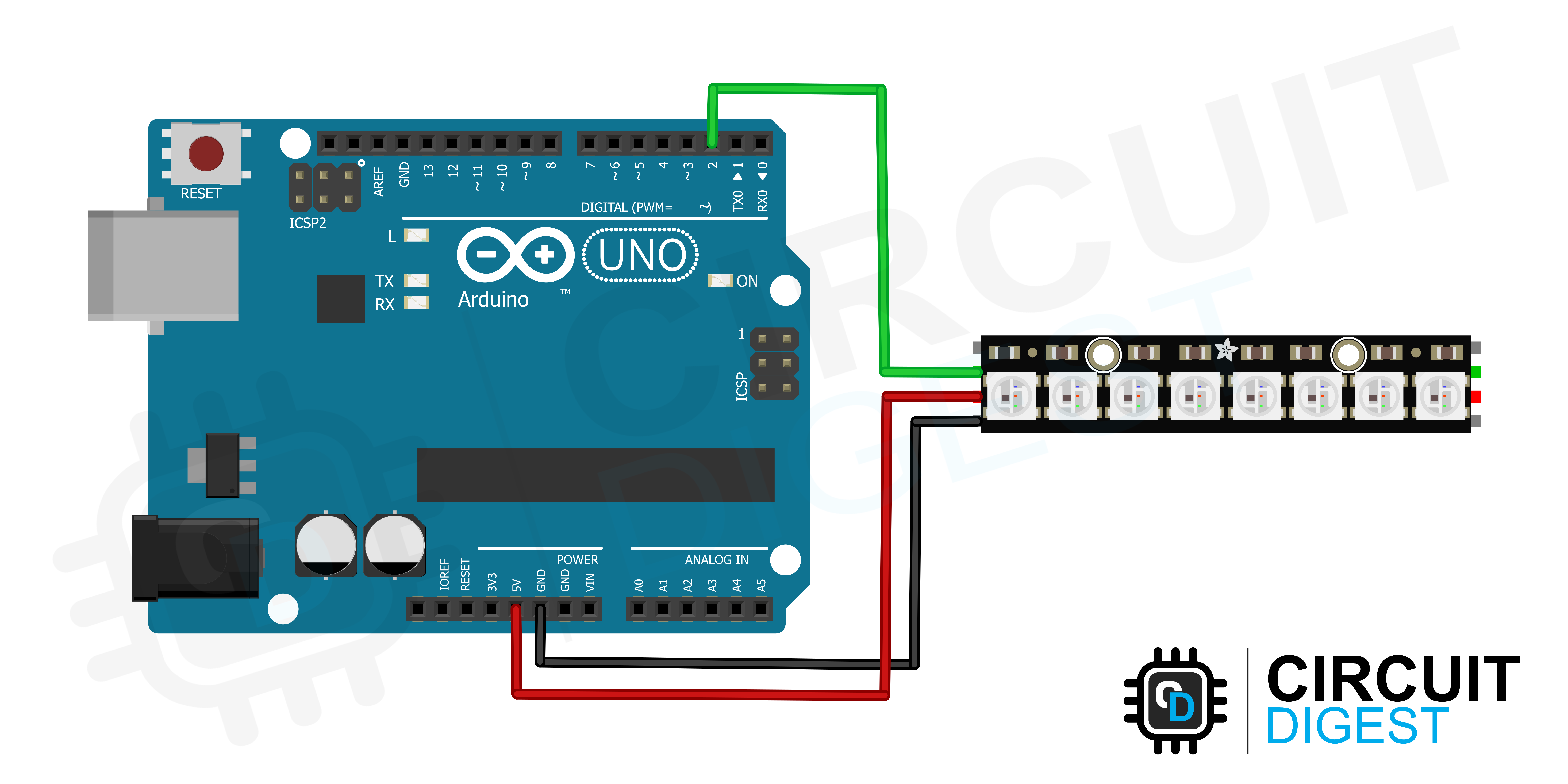 Interfacing Addressable RGB LED with Arduino — reference image